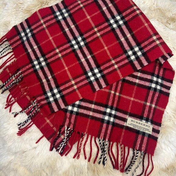 Burberry Wool/Cashmere Scarf in Red Plaid - Picture 1 of 2